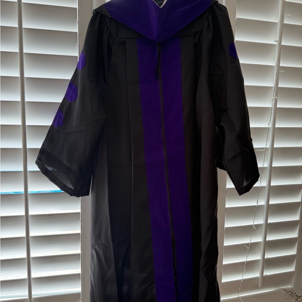 Black and Purple Graduation Gown